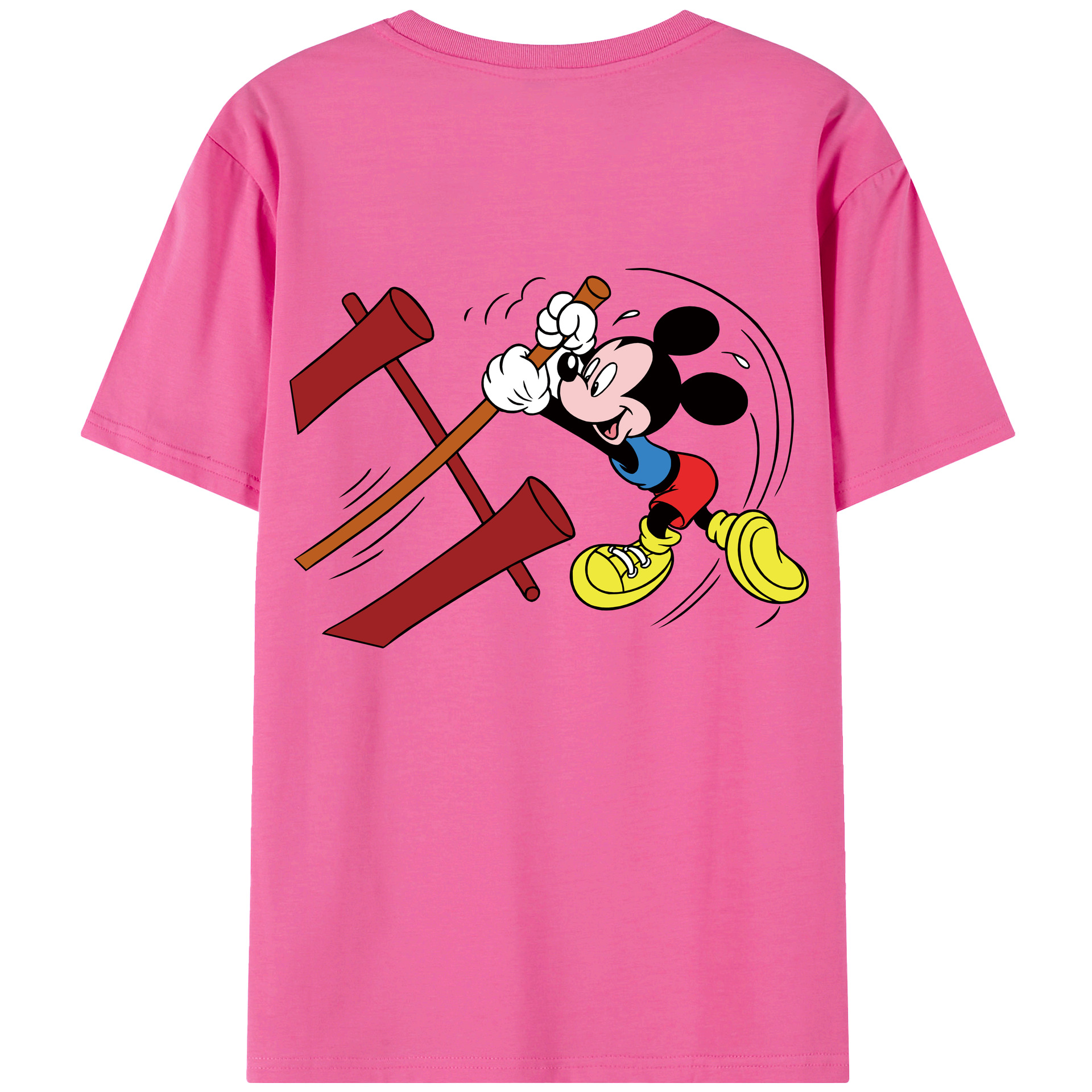 （画像用） ミッキーマウス Mickey Mouse レディース半袖Tシャツ(バックプリント)
